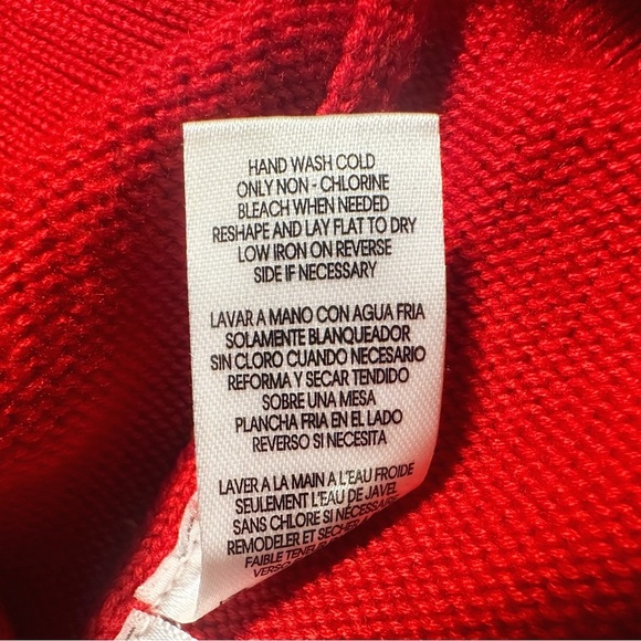 Calvin Klein Red Textured Knit Striped Cowlneck Long-Sleeve Sweater Size XL - Picture 9 of 14